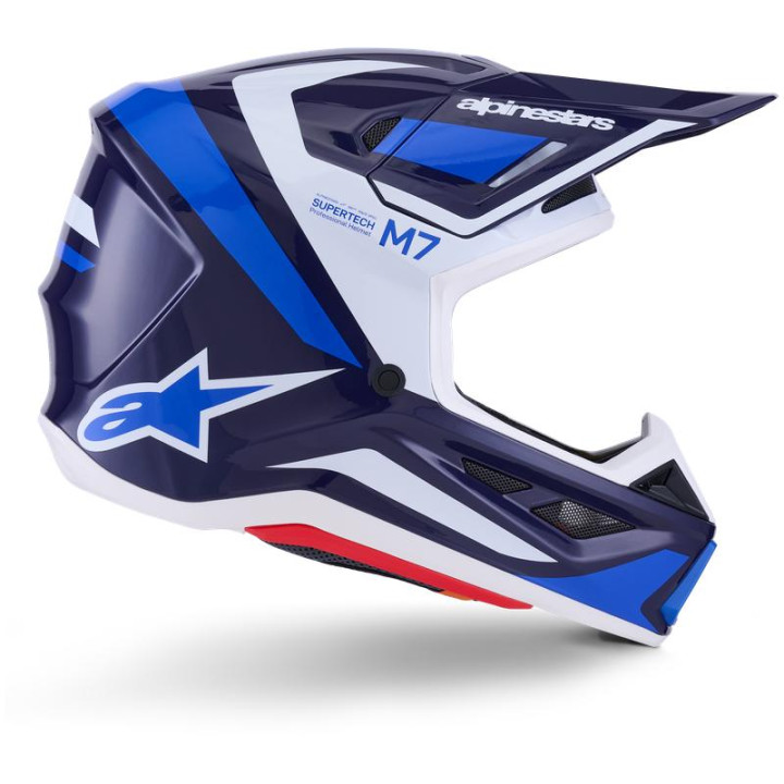 Casque Alpinestars s-m7 rise bleu/blanc | Oxmoto