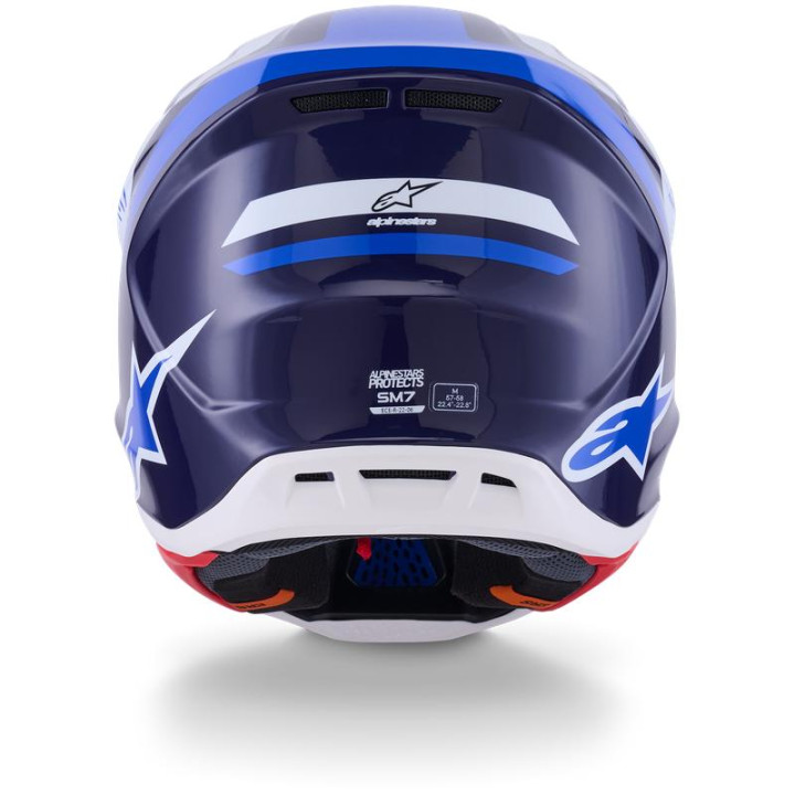 Casque Alpinestars s-m7 rise bleu/blanc | Oxmoto