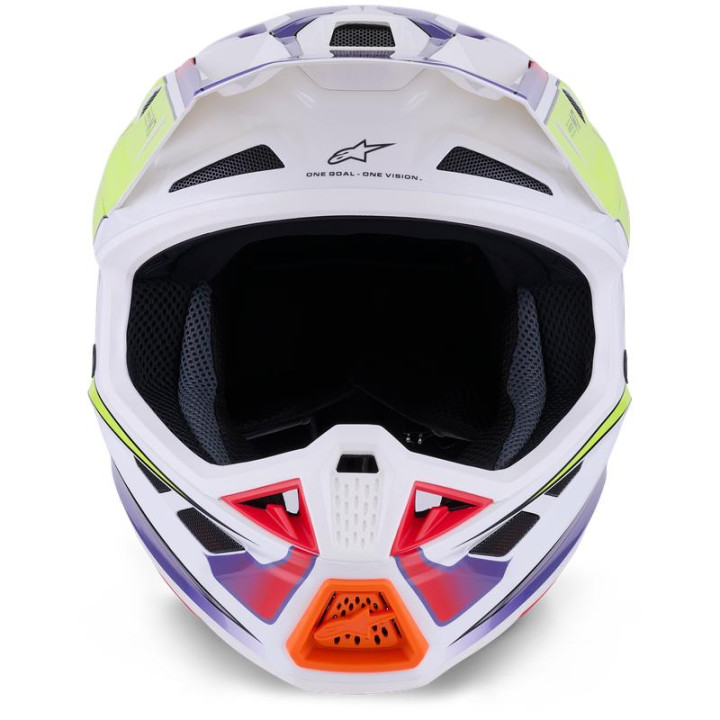 Casque Alpinestars s-m7 fuse blanc/jaune/violet | Oxmoto