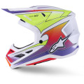 Casque Alpinestars s-m7 fuse blanc/jaune/violet | Oxmoto