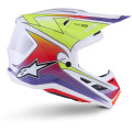 Casque Alpinestars s-m7 fuse blanc/jaune/violet | Oxmoto
