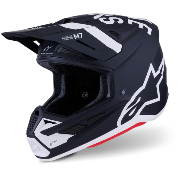 Casque Alpinestars s-m7 dasher noir/blanc mat | Oxmoto