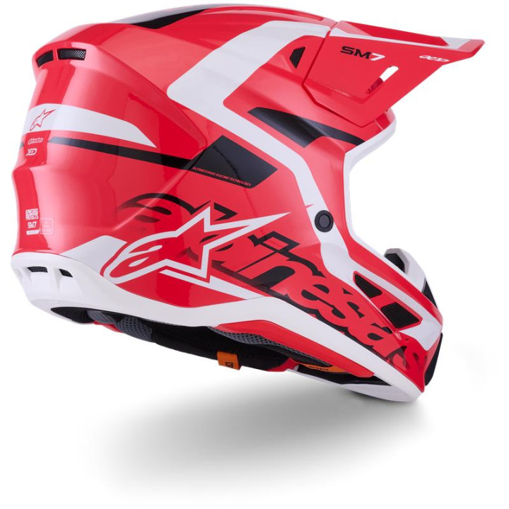 Casque Alpinestars s-m7 deed rouge/noir/blanc | Oxmoto