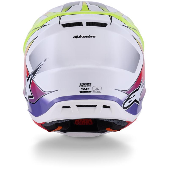 Casque Alpinestars s-m7 fuse blanc/jaune/violet | Oxmoto