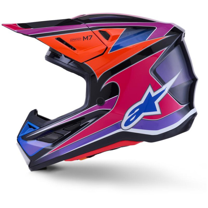 Casque Alpinestars s-m7 fuse bleu/violet/rose | Oxmoto