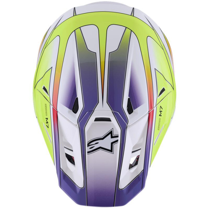 Casque Alpinestars s-m7 fuse blanc/jaune/violet | Oxmoto