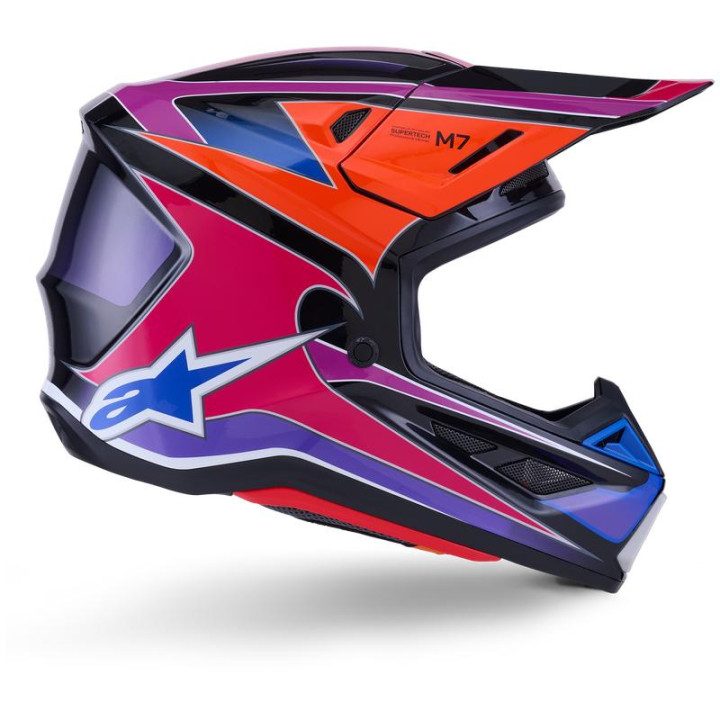 Casque Alpinestars s-m7 fuse bleu/violet/rose | Oxmoto