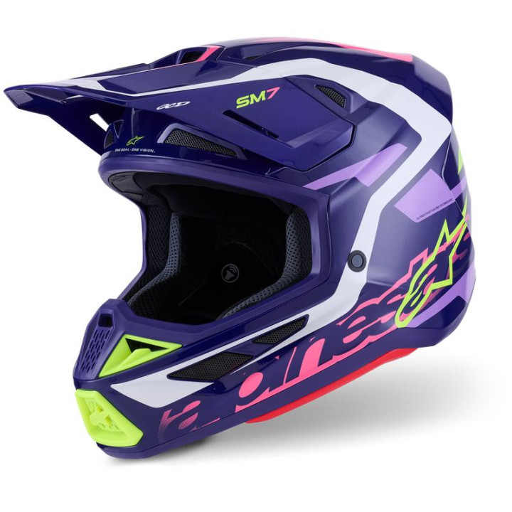 Casque Alpinestars s-m7 deed violet/rose | Oxmoto