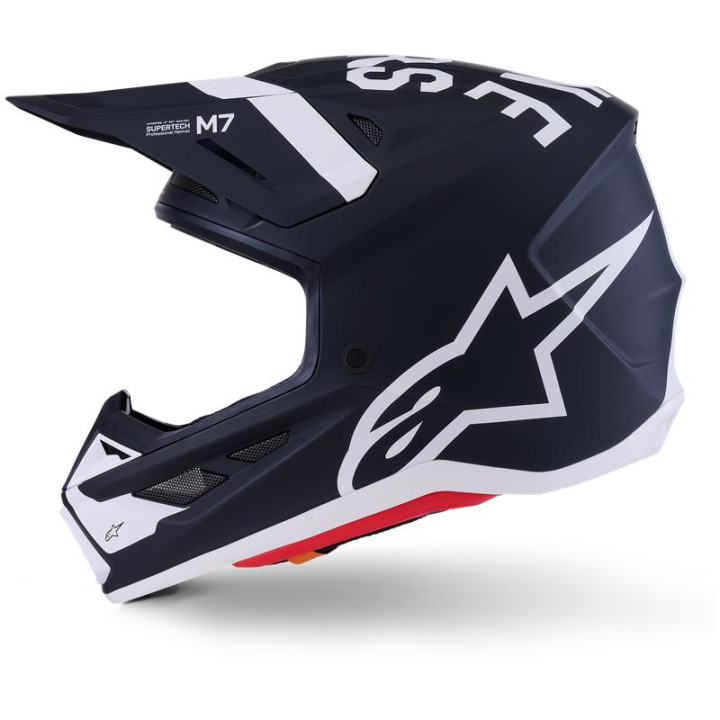 Casque Alpinestars s-m7 dasher noir/blanc mat | Oxmoto