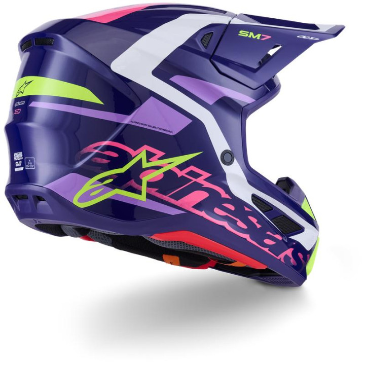 Casque Alpinestars s-m7 deed violet/rose | Oxmoto