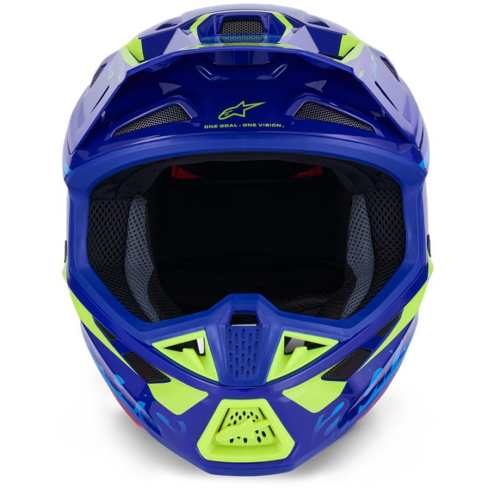 Casque Alpinestars s-m7 deed bleu/jaune | Oxmoto