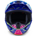 Casque Alpinestars s-m7 cast bleu/rose/jaune | Oxmoto