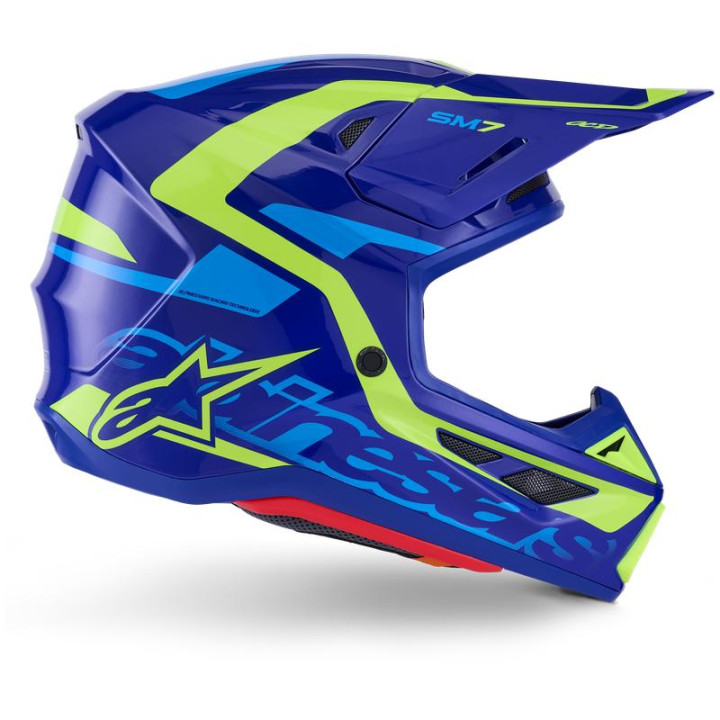 Casque Alpinestars s-m7 deed bleu/jaune | Oxmoto