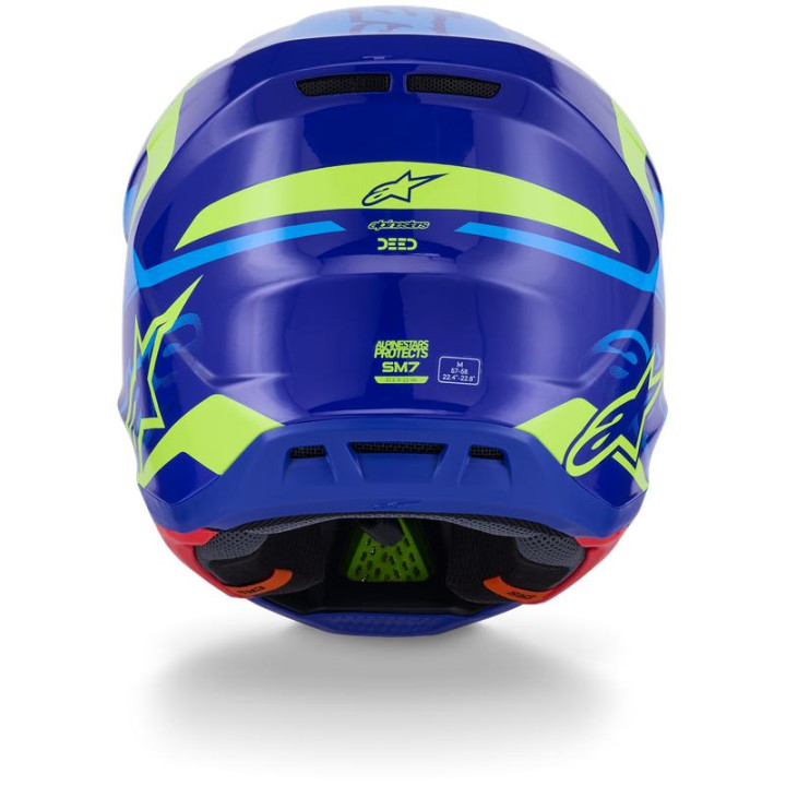 Casque Alpinestars s-m7 deed bleu/jaune | Oxmoto