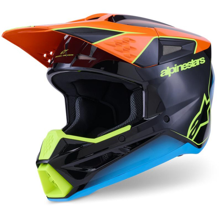 Casque Alpinestars s-m3 fray noir/orange/jaune | Oxmoto