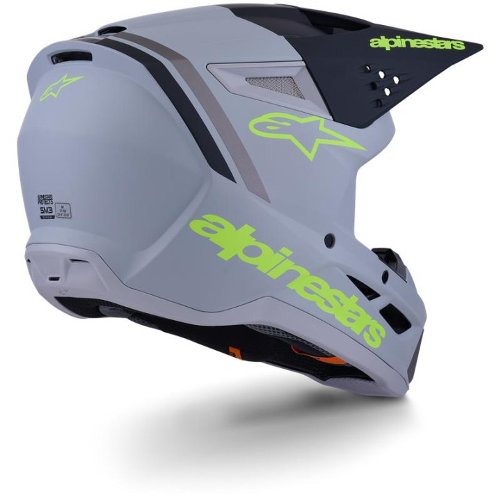 Casque Alpinestars s-m3 radium gris/noir/jaune mat | Oxmoto