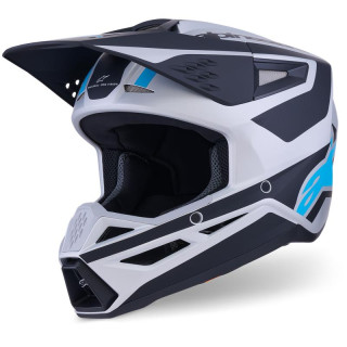 Casque Alpinestars s-m3 heat gris/bleu/noir mat | Oxmoto