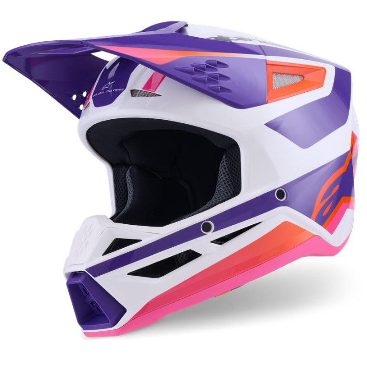 Casque Alpinestars s-m3 heat blanc/violet/rose | Oxmoto