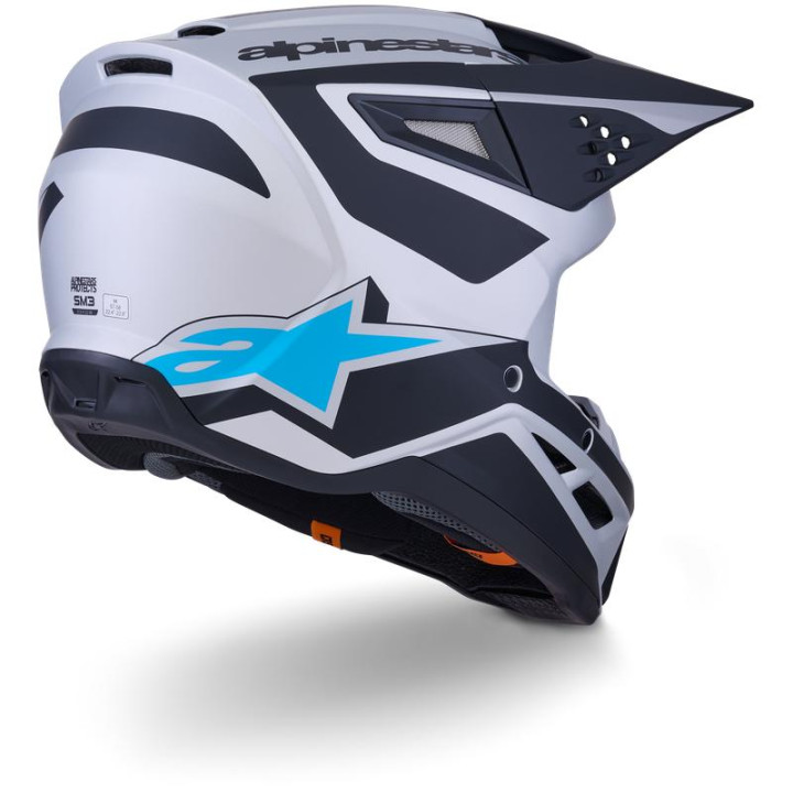 Casque Alpinestars s-m3 heat gris/bleu/noir mat | Oxmoto