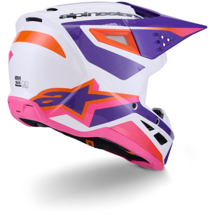 Casque Alpinestars s-m3 heat blanc/violet/rose | Oxmoto