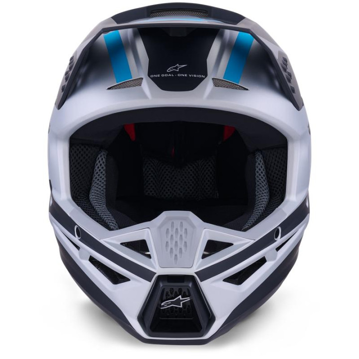 Casque Alpinestars s-m3 heat gris/bleu/noir mat | Oxmoto