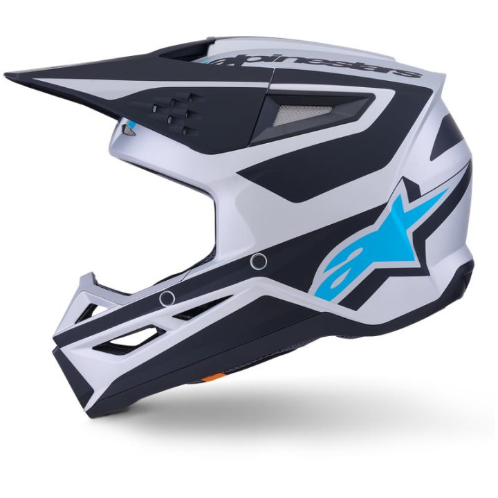 Casque Alpinestars s-m3 heat gris/bleu/noir mat | Oxmoto