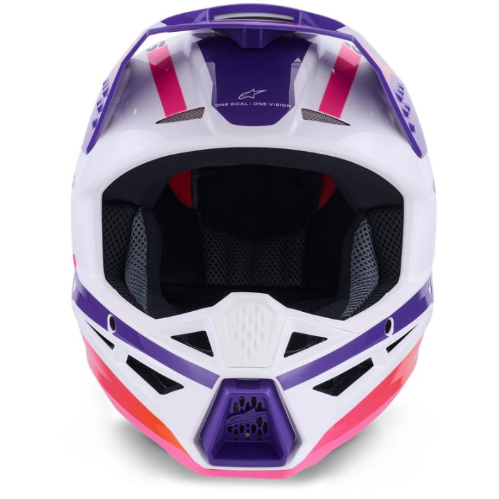 Casque Alpinestars s-m3 heat blanc/violet/rose | Oxmoto