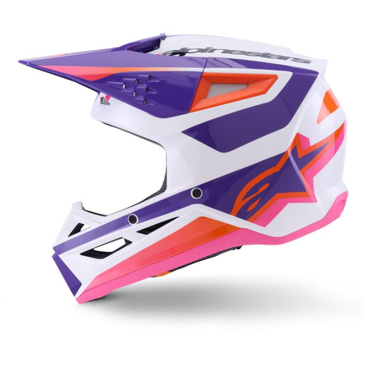Casque Alpinestars s-m3 heat blanc/violet/rose | Oxmoto