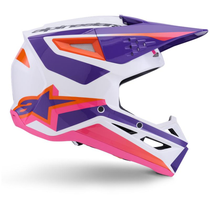 Casque Alpinestars s-m3 heat blanc/violet/rose | Oxmoto
