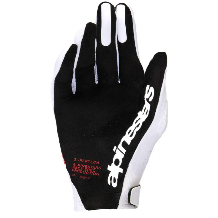Gants Alpinestars supertech blanc/noir/rouge | Oxmoto