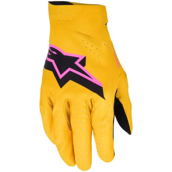 Gants Alpinestars supertech jaune/noir/rose | Oxmoto