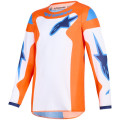 Maillot enfant Alpinestars fluid grid orange/bleu | Oxmoto