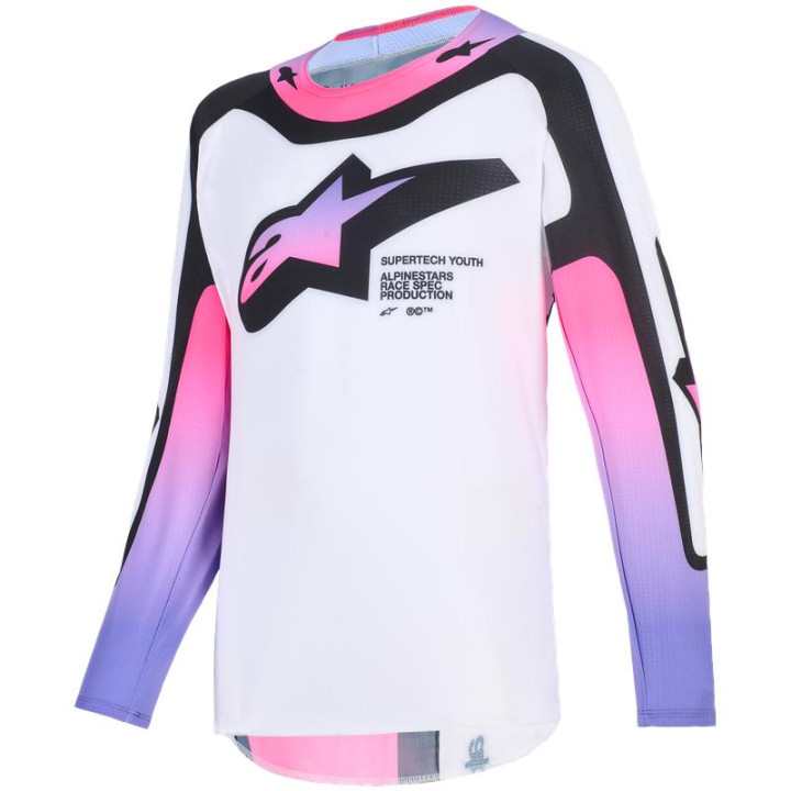 Maillot enfant Alpinestars supertech vista blanc/violet/noir