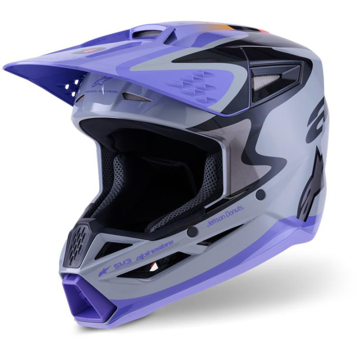 Casque enfant Alpinestars sm3 jettson violet/noir | Oxmoto