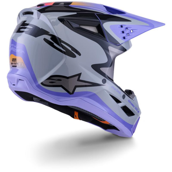 Casque enfant Alpinestars sm3 jettson violet/noir | Oxmoto