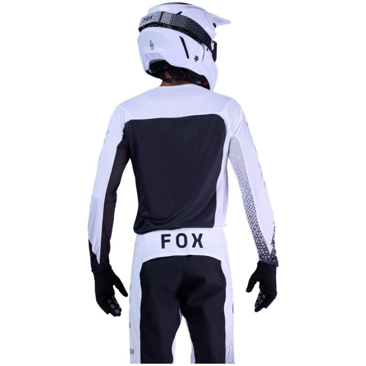 Maillot FOX flexair fracture blanc/noir | Oxmoto