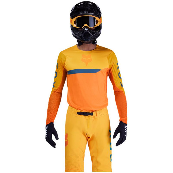 Maillot FOX flexair fracture tangerine | Oxmoto