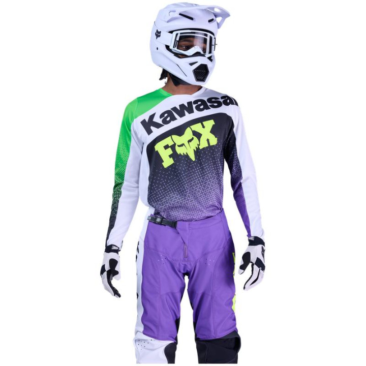 Maillot FOX 180 Kawasaki violet/blanc | Oxmoto