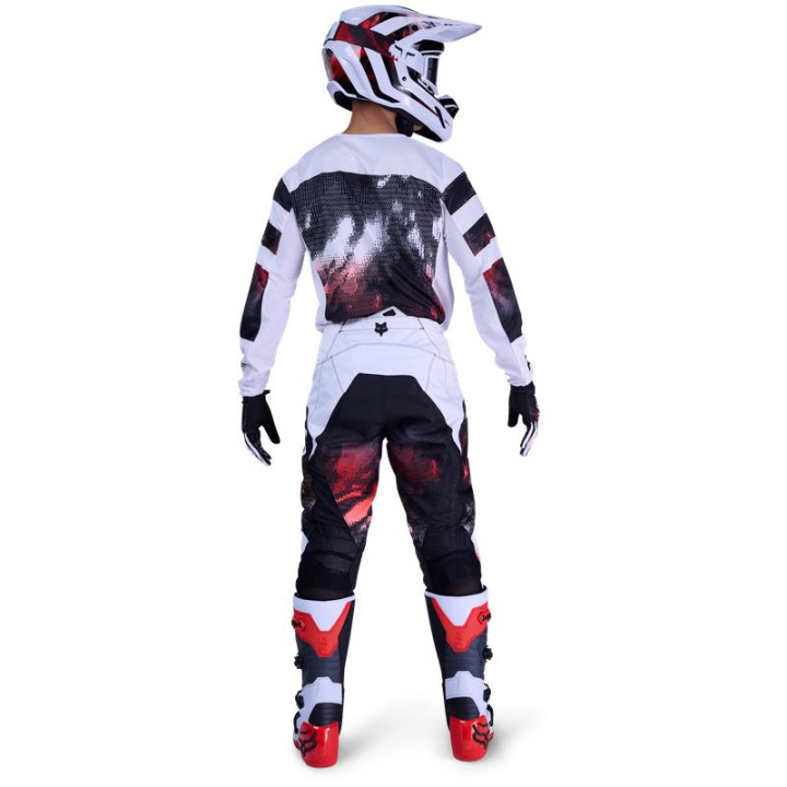 Pantalon FOX 180 kairos blanc/rouge | Oxmoto