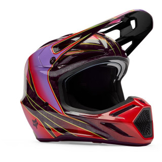 Casque FOX v3 rs canvas rouge | Oxmoto