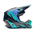 Casque FOX v3 rs canvas aqua | Oxmoto