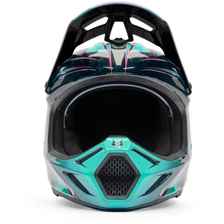 Casque FOX v3 rs canvas aqua | Oxmoto