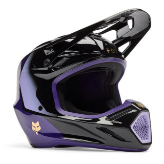 Casque FOX v3 drip noir/violet | Oxmoto