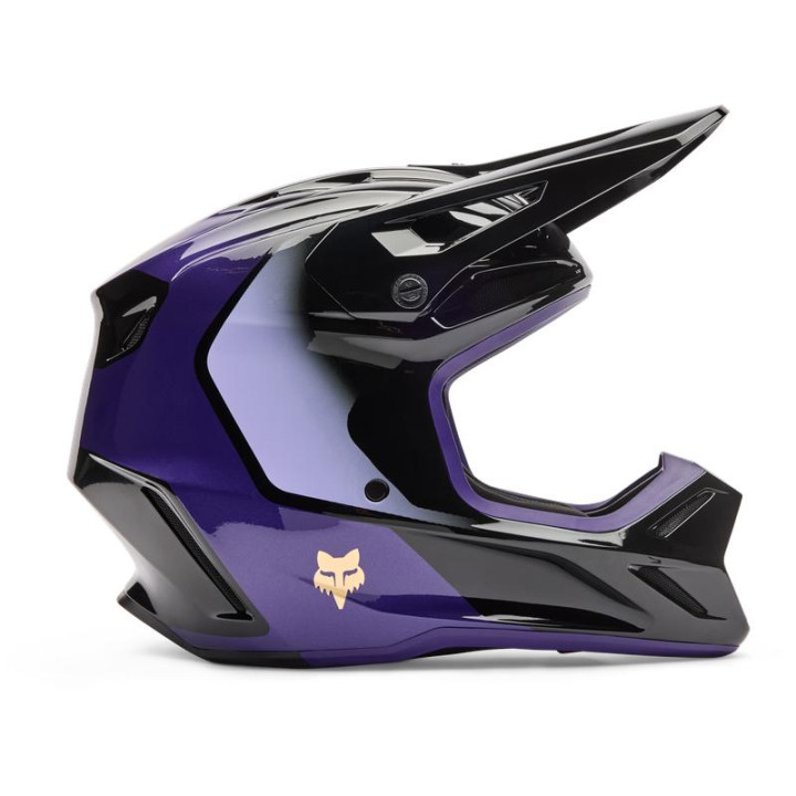 Casque FOX v3 drip noir/violet | Oxmoto