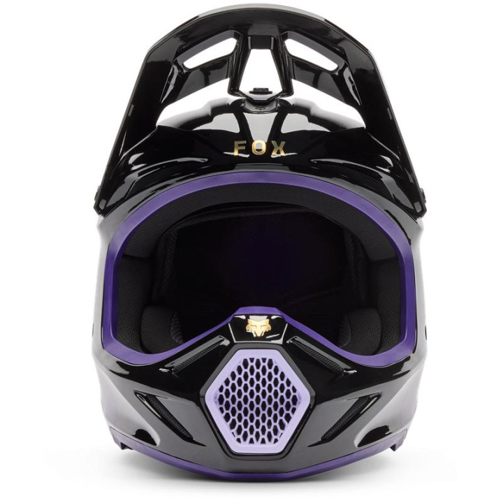 Casque FOX v3 drip noir/violet | Oxmoto