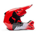Casque FOX v1 shield rouge | Oxmoto