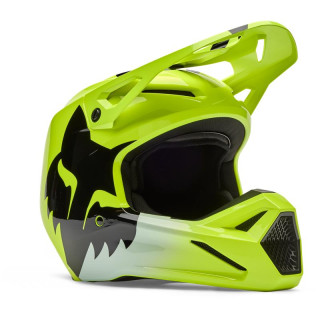 Casque FOX v1 shield jaune fluo | Oxmoto