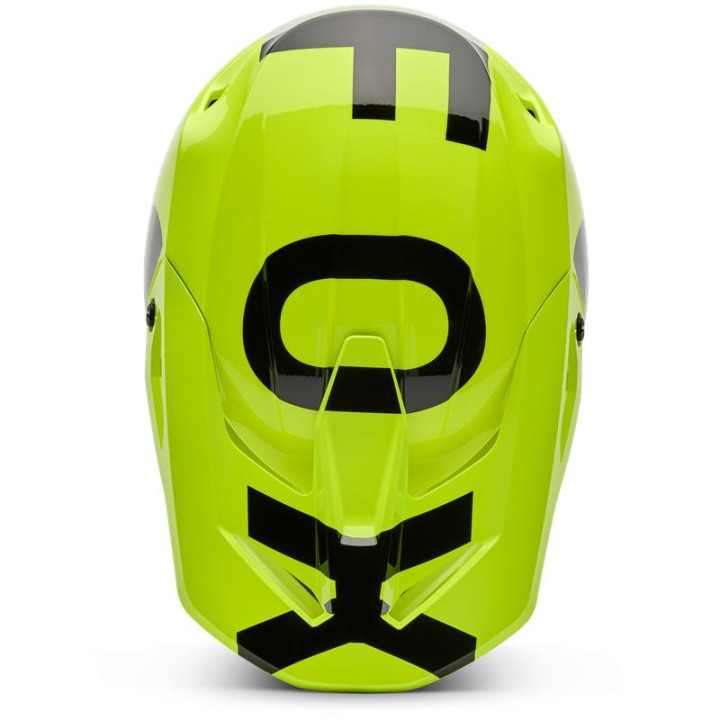 Casque FOX v1 shield jaune fluo | Oxmoto
