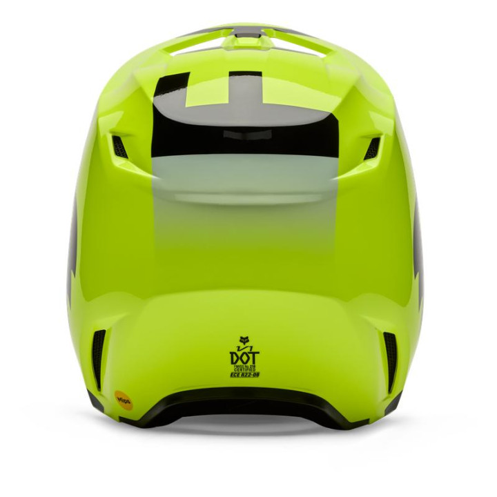 Casque FOX v1 shield jaune fluo | Oxmoto