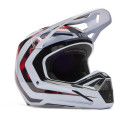Casque FOX v1 kairos blanc/rouge | Oxmoto